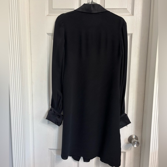 Carolina Herrera New York Elegant Silk Black Button-Up Shirt Dress Size 4 - Picture 7 of 10